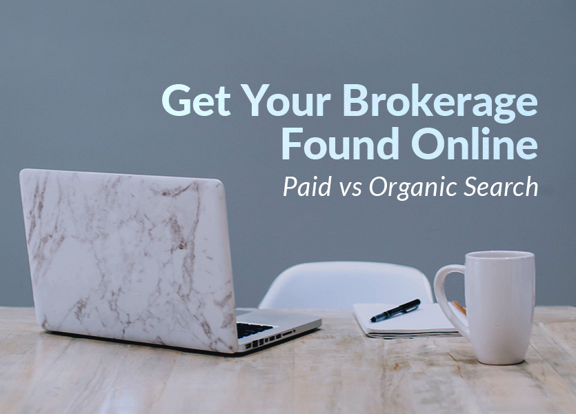 Paid vs Organic Search Get Your Brokerage Found Online background