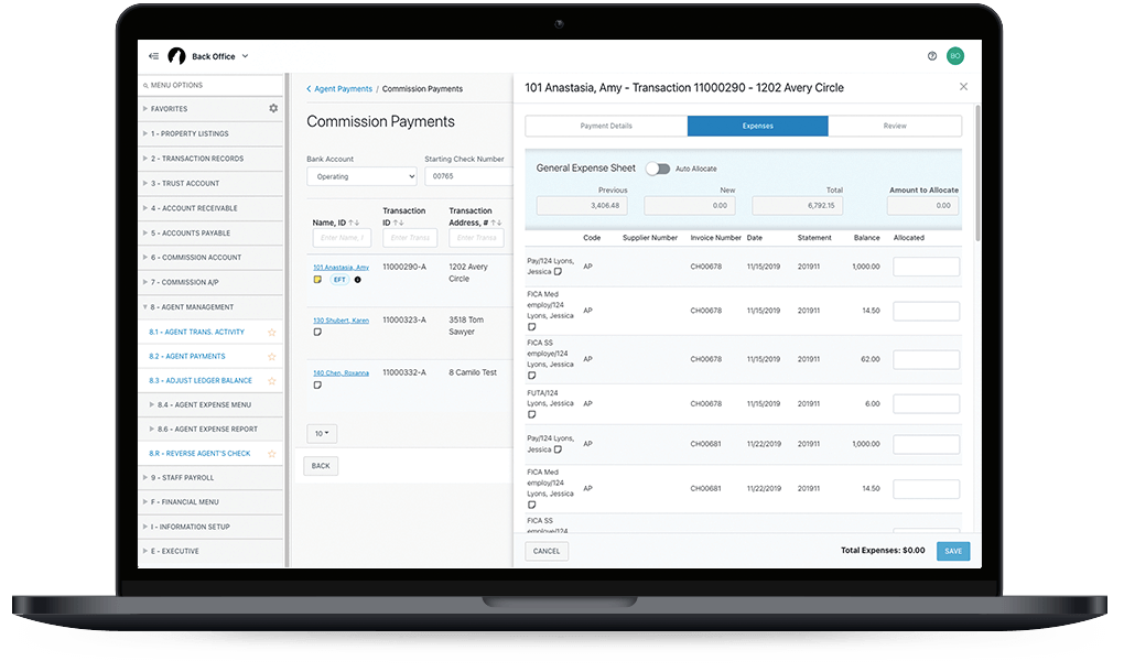 Preview of Lone Wolf real estate software for brokerages and agents, showing transaction management capabilities.